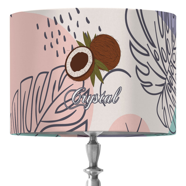 Custom Coconut and Leaves 16" Drum Lamp Shade - Fabric (Personalized)