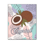 Coconut and Leaves Wood Print - 16x20 (Personalized)