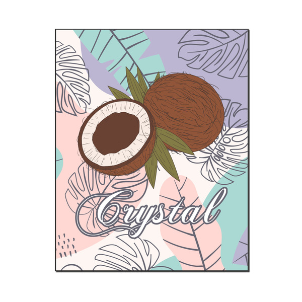 Custom Coconut and Leaves Wood Print - 16x20 (Personalized)