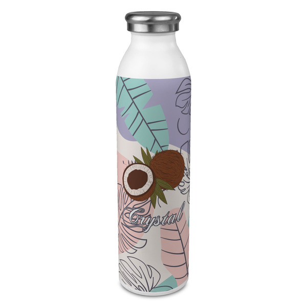 Custom Coconut and Leaves 20oz Stainless Steel Water Bottle - Full Print (Personalized)