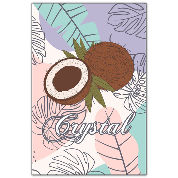 Custom Coconut and Leaves Wood Print - 20x30 (Personalized)