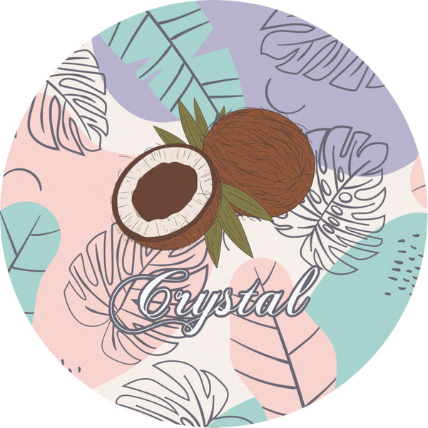 Custom Coconut and Leaves Multipurpose Round Labels - 3" (Personalized)