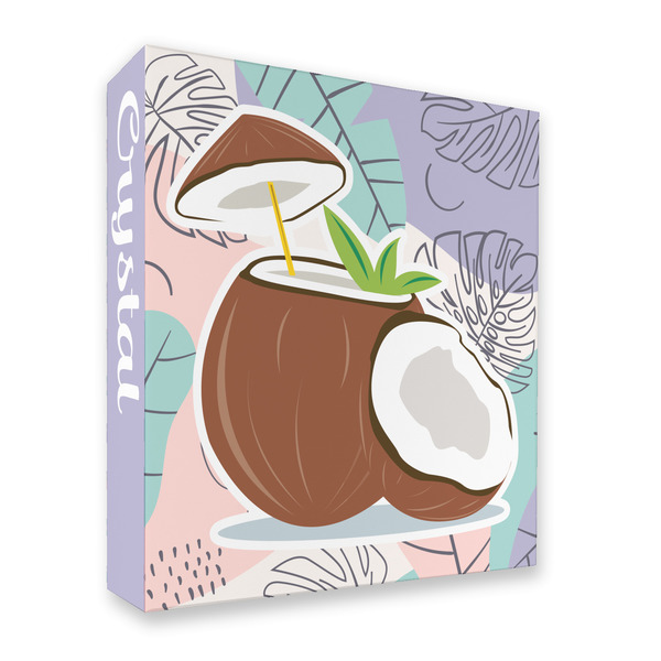 Custom Coconut and Leaves 3 Ring Binder - Full Wrap - 2" (Personalized)