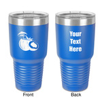 Coconut and Leaves 30 oz Stainless Steel Tumbler - Royal Blue - Double-Sided (Personalized)