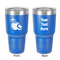 Coconut and Leaves 30 oz Stainless Steel Ringneck Tumbler - Blue - Double Sided - Front & Back