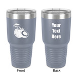 Coconut and Leaves 30 oz Stainless Steel Tumbler - Grey - Double-Sided (Personalized)