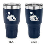 Coconut and Leaves 30 oz Stainless Steel Tumbler - Navy - Double Sided (Personalized)