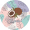 Coconut and Leaves 5" Multipurpose Round Label - Single Sticker