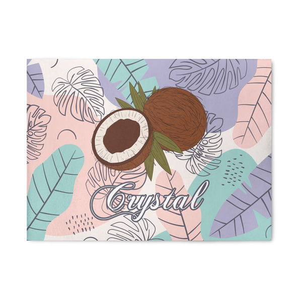 Custom Coconut and Leaves 5' x 7' Patio Rug (Personalized)