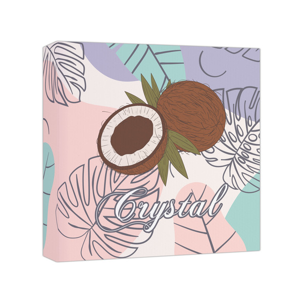 Custom Coconut and Leaves Canvas Print - 8x8 (Personalized)