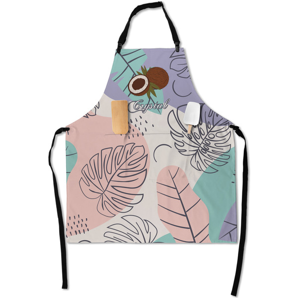 Custom Coconut and Leaves Apron With Pockets w/ Name or Text