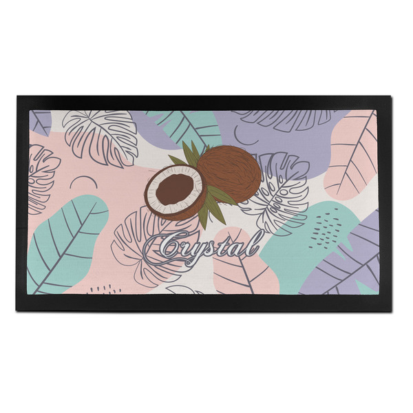 Custom Coconut and Leaves Bar Mat - Small (Personalized)