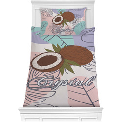 Coconut and Leaves Comforter Set - Twin XL w/ Name or Text