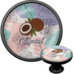 Coconut and Leaves Cabinet Knob (Black) (Personalized)