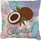 Coconut and Leaves Burlap Pillow (Personalized)