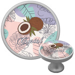 Coconut and Leaves Cabinet Knob (Silver) (Personalized)