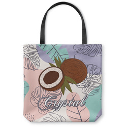 Coconut and Leaves Canvas Tote Bag - Medium - 16"x16" w/ Name or Text