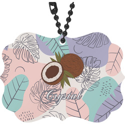 Coconut and Leaves Rear View Mirror Charm w/ Name or Text