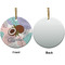 Coconut and Leaves Ceramic Flat Ornament - Circle Front & Back (APPROVAL)