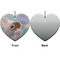 Coconut and Leaves Ceramic Flat Ornament - Heart Front & Back (APPROVAL)