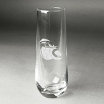 Coconut and Leaves Champagne Flute - Stemless Engraved - Single