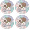 Coconut and Leaves Coaster Round Rubber Back - Apvl