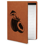 Coconut and Leaves Leatherette Portfolio with Notepad - Small - Single Sided