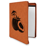 Coconut and Leaves Leatherette Zipper Portfolio with Notepad - Double Sided (Personalized)