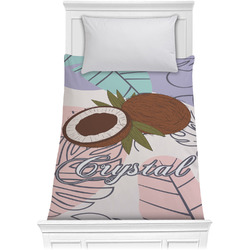 Coconut and Leaves Comforter - Twin w/ Name or Text