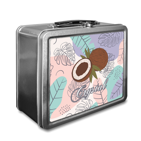 Custom Coconut and Leaves Lunch Box w/ Name or Text