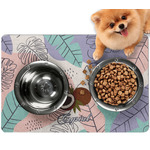 Coconut and Leaves Dog Food Mat - Small w/ Name or Text