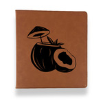 Coconut and Leaves Leather Binder - 1" - Rawhide (Personalized)