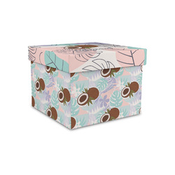 Coconut and Leaves Gift Box with Lid - Canvas Wrapped - Small (Personalized)