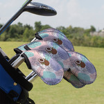 Coconut and Leaves Golf Club Iron Cover - Set of 9 (Personalized)