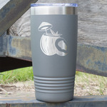 Coconut and Leaves 20 oz Stainless Steel Tumbler - Grey - Double Sided (Personalized)