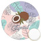 Coconut and Leaves Icing Circle - Large - Front