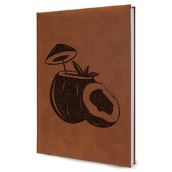 Coconut and Leaves Leather Sketchbook - Large - Double Sided (Personalized)