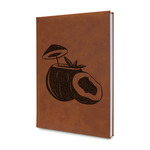 Coconut and Leaves Leather Sketchbook - Small - Double Sided (Personalized)