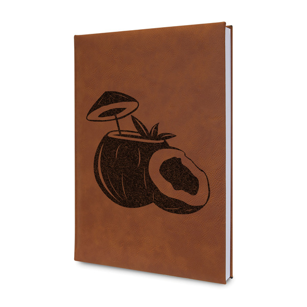 Custom Coconut and Leaves Leather Sketchbook - Small - Double Sided (Personalized)