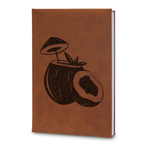 Custom Coconut and Leaves Leatherette Journal - Large - Double Sided (Personalized)