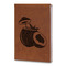 Coconut and Leaves Leatherette Journals - Large - Double Sided - Angled View