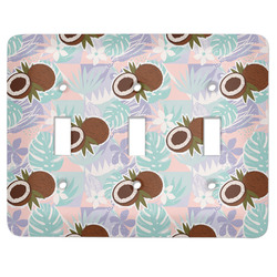 Coconut and Leaves Light Switch Cover (3 Toggle Plate)