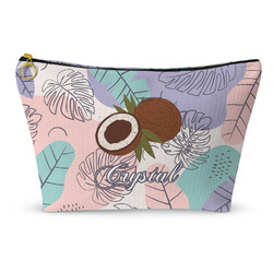 Coconut and Leaves Makeup Bag - Small - 8.5"x4.5" w/ Name or Text