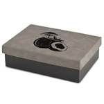 Coconut and Leaves Medium Gift Box w/ Engraved Leather Lid