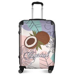 Coconut and Leaves Suitcase - 24" Medium - Checked (Personalized)