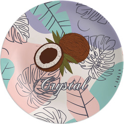 Coconut and Leaves Melamine Plate (Personalized)