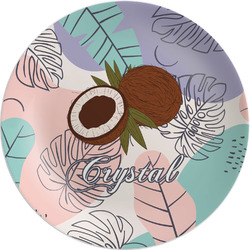Coconut and Leaves Melamine Plate - 10" (Personalized)