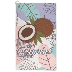 Coconut and Leaves Microfiber Golf Towel (Personalized)