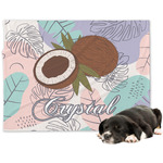 Coconut and Leaves Dog Blanket - Large w/ Name or Text