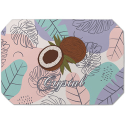 Coconut and Leaves Dining Table Mat - Octagon (Single-Sided) w/ Name or Text